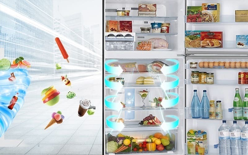 Khả năng làm lạnh đa chiều - Công nghệ hiện đại được trang bị trong tủ lạnh Hòa Phát